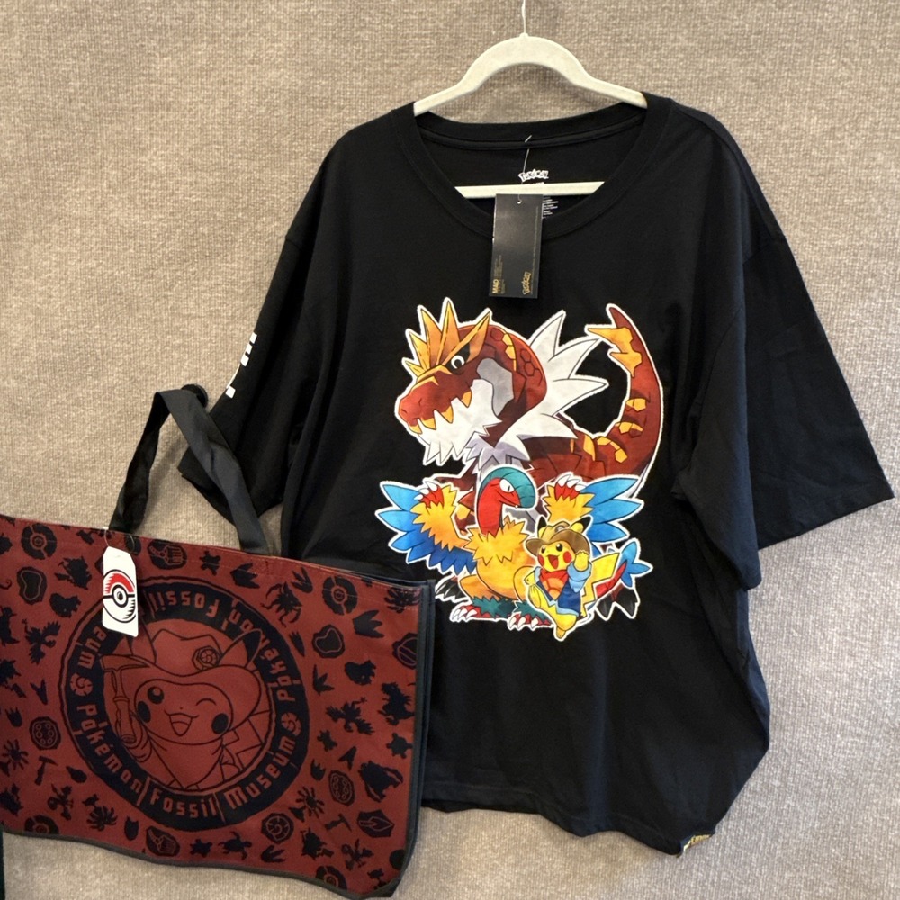 Exclusive Field Museum Pokémon Fossil Museum Shirt 4XL & Tyrantrum Bag RARE! NEW